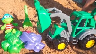 Spiele im Sand - Der Bagger und der Frosch - Toys, Vehicles in the sand