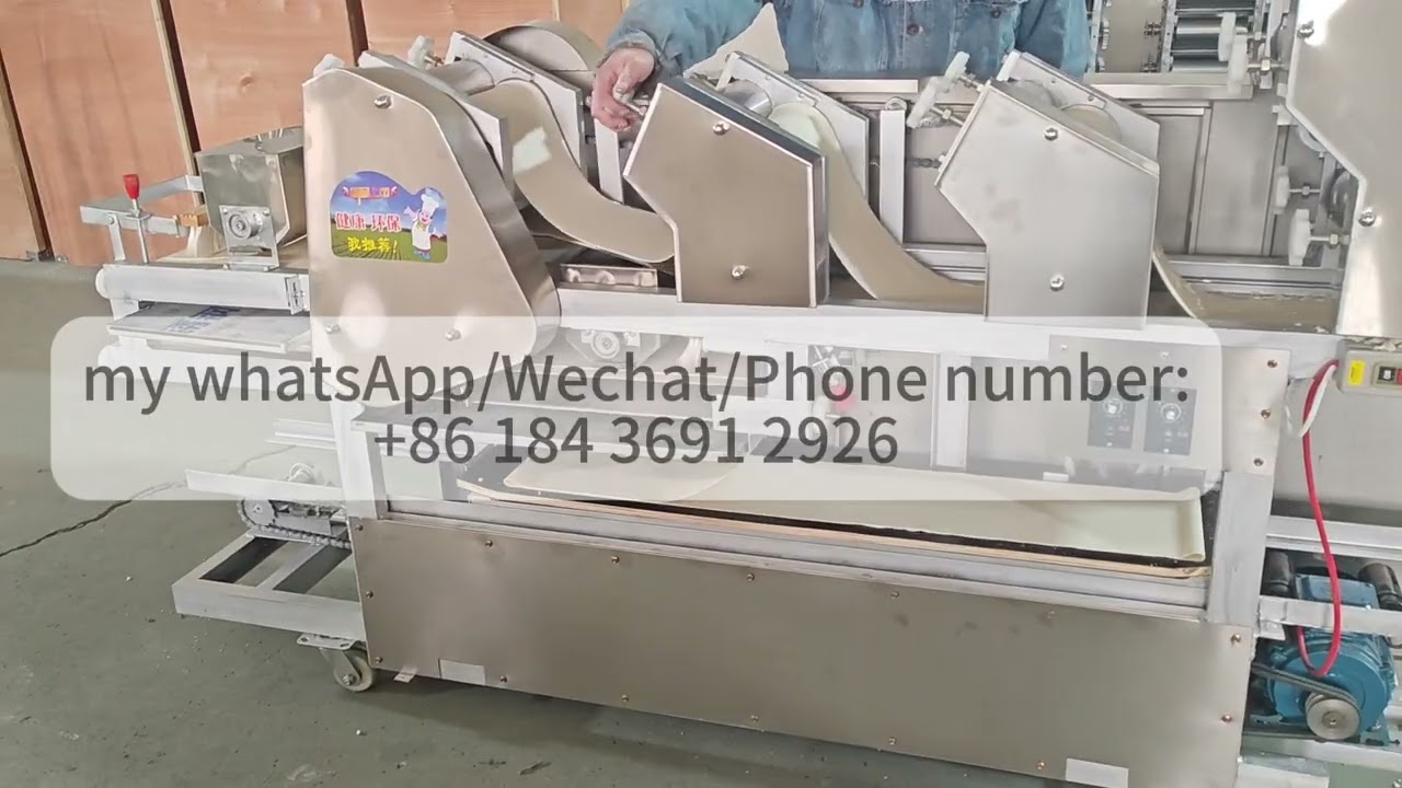 High Production Dumpling Dough Wonton Skin Dough Sheet Pressing Cutting Machine 