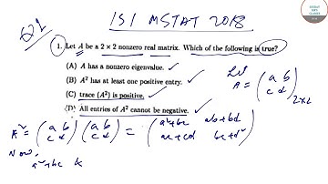 ISI MSTAT 2018 QUESTION PAPER SOLUTION WITH DETAILED EXPLANATION. CRASH COURSE.