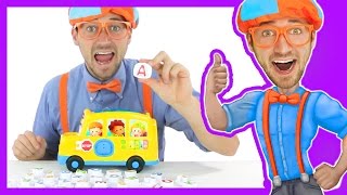 Learn the Alphabet with Blippi Toys | School Bus Song