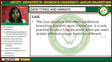 Jayoti Vidyapeeth - Faculty of Engineering and Technology - Data Type and Array