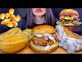 Fast food  chicken burger  mexican burrito  chips  mukbang asmr  eating sounds
