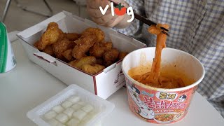 (ENG) vlog My appetite never goes away! Honey Combo+Rosé Buldak / Seaweed Soup / Shrimp Cream Curry