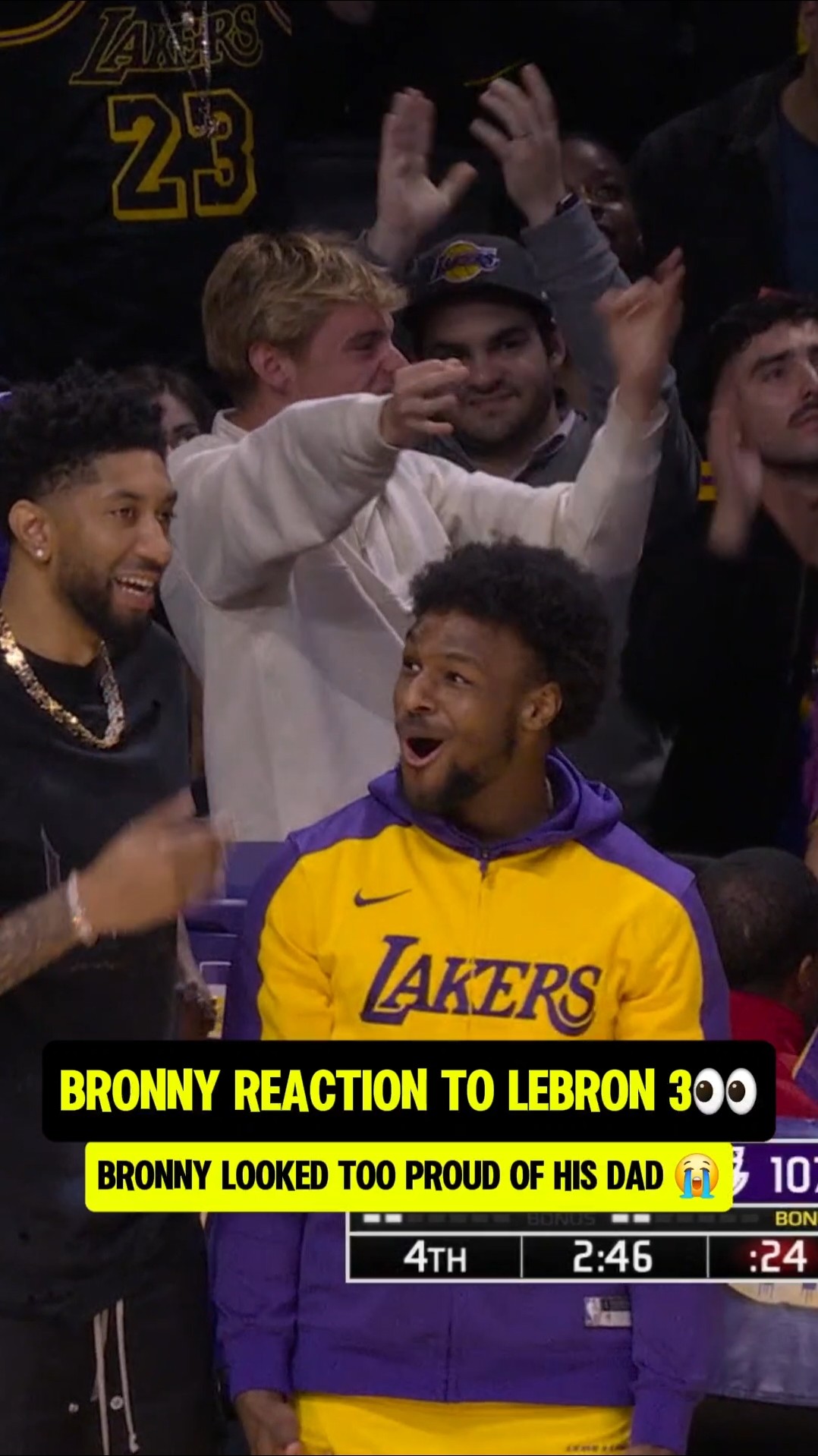 Bronny loves watching Bron play?