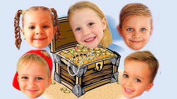 Nastya, Vlad dan Nikita bermain bajak laut dan menemukanharta karun