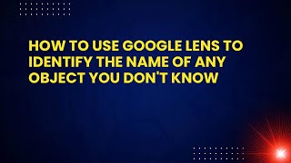 How to use Google Lens to identify the name of any object you don't know