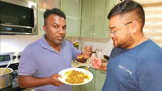 Cooking Curry Goat Dhal and Rice with David