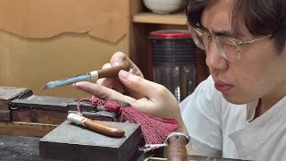 Process of Making Traditional Korean Ornamental Silver Knife. Heir of Old Forge