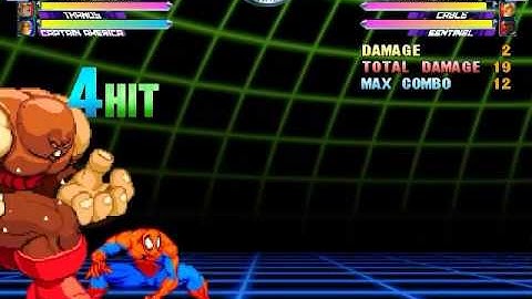 MvC2 Spiderman Combos - Asist Thanos