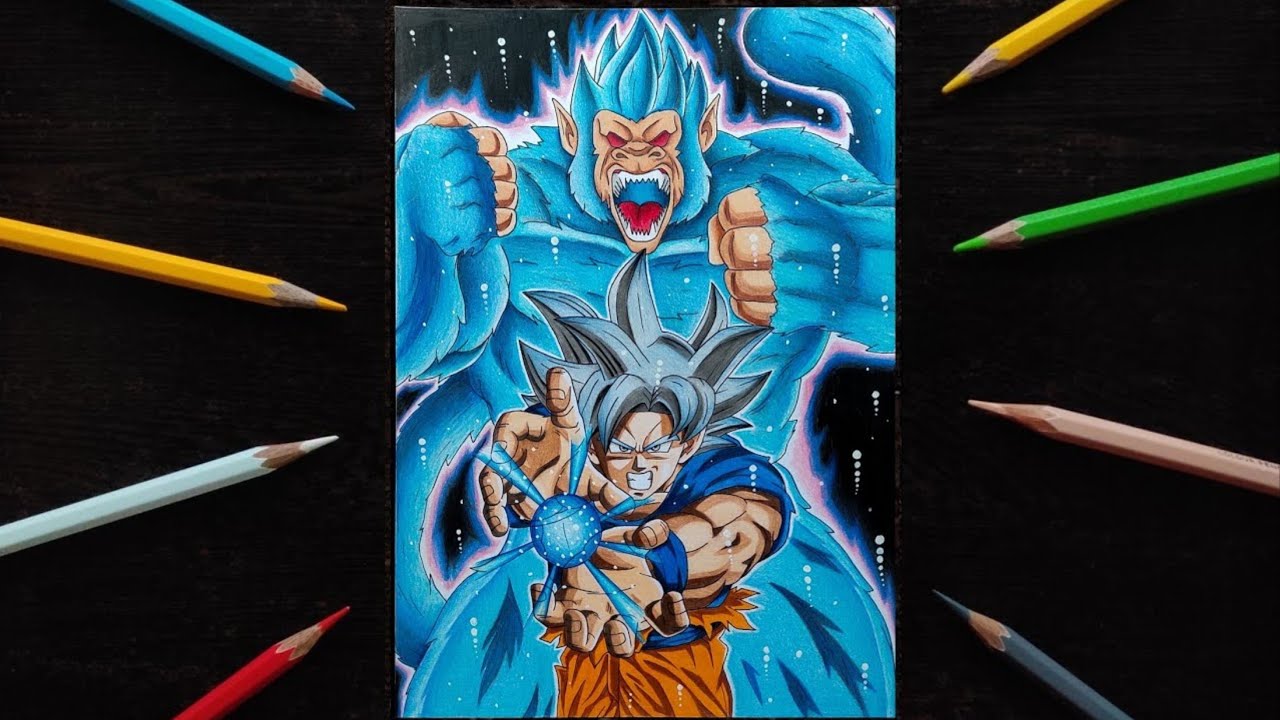 Drawing Goku(Mastered Ultra Instinct) Great Ape OozaruTimelapse