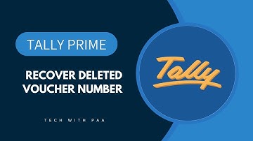 Recover Deleted Voucher Number | Tally Prime