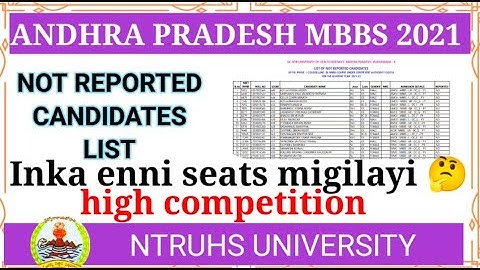 AP MBBS NOT REPORTED LIST RELEASED (HIGH COMPETITION THIS YR 😒