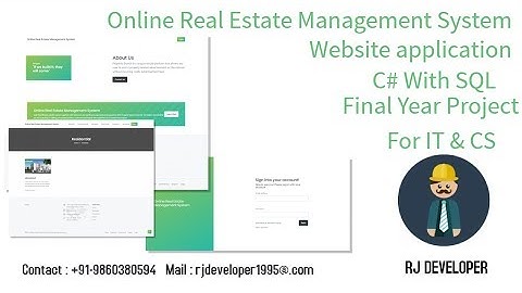 Online Real Estate Management System | Final Year Project | C#