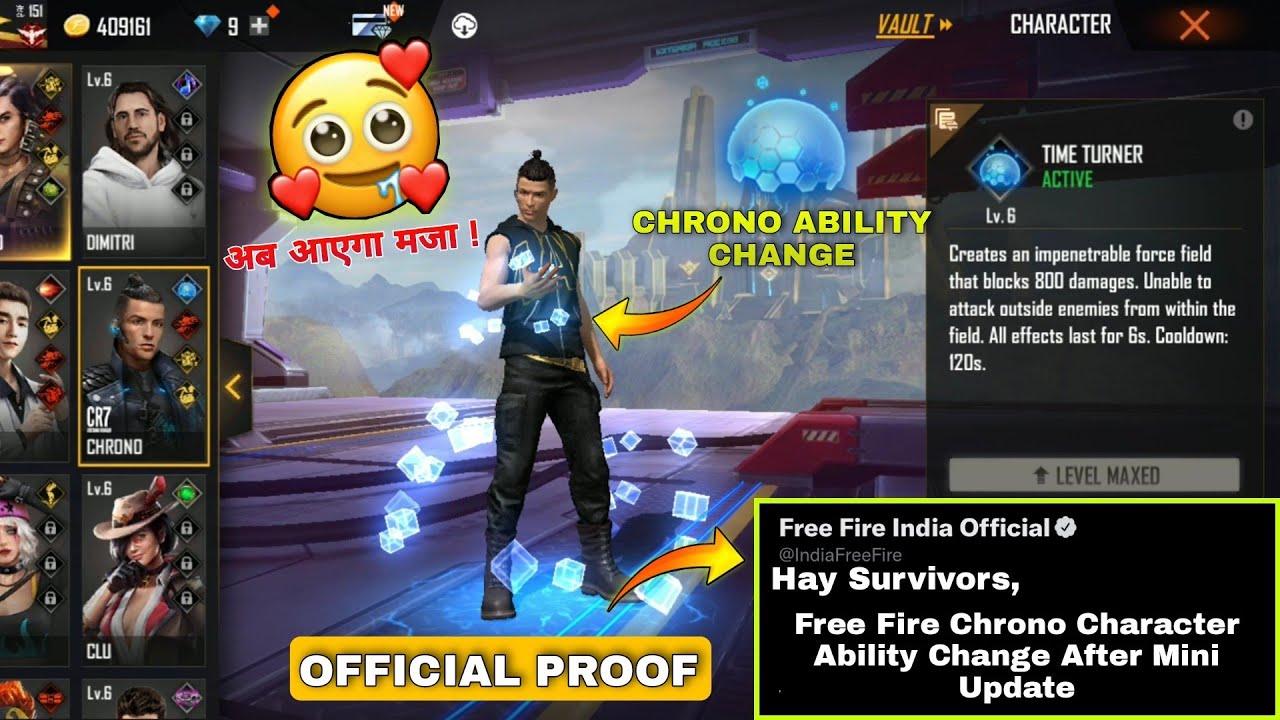 Chrono Ability Change | Free Fire Chrono Ability Change | Chrono Ability Change After Update |Chrono