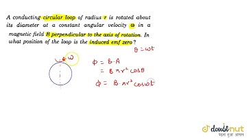 A conducting circular loop of raidus r is rotated about its diameter at a constant angular velocity