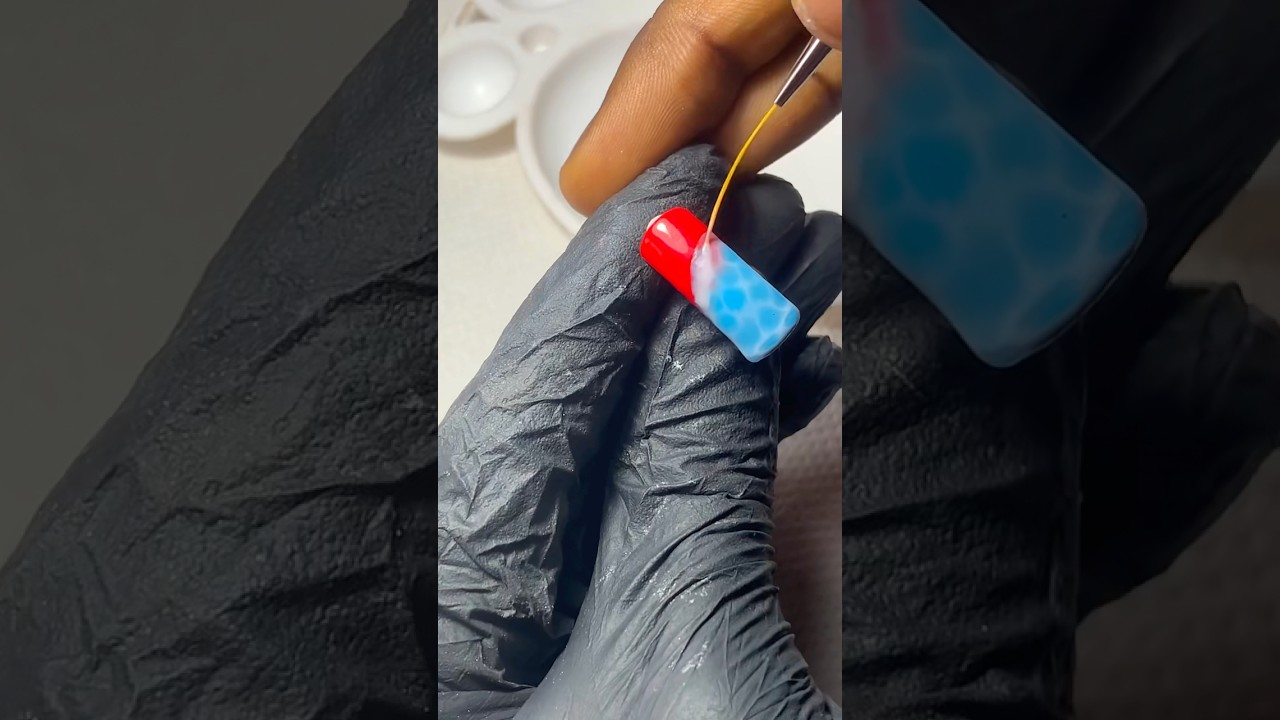 OCEAN NAIL ART TUTORIAL FOR BEGINNERS #shortvideo #nailart #tutorial #beginnernailtech