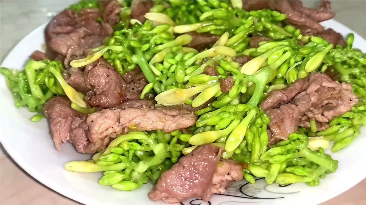 Hoa Đu Đủ Xào Thịt Lợn - Món Ăn Dân Dã Hoa Đu Đủ Xào Thịt Lợn - Món Ăn Dân Dã