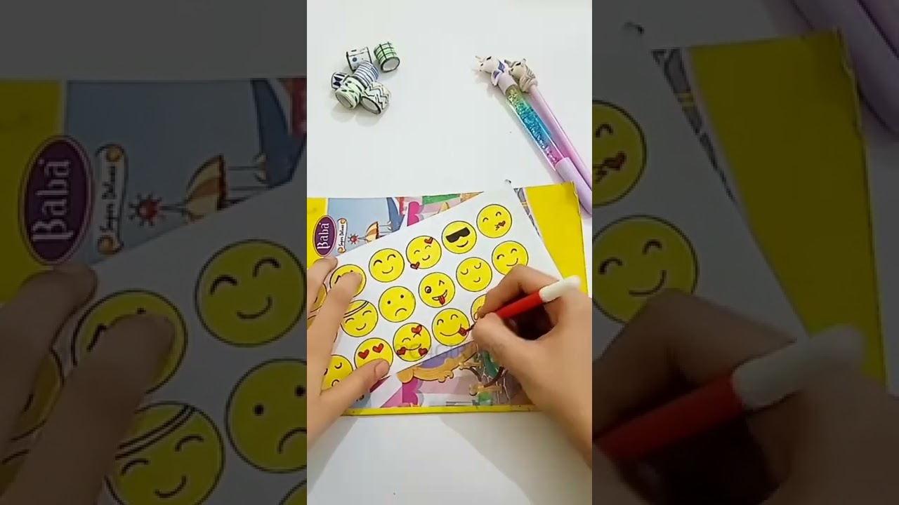 DIY Emoji stickers 😍🥰 how to make stickers at home|#shorts #shortsfeed #diy #diycrafts #diystickers