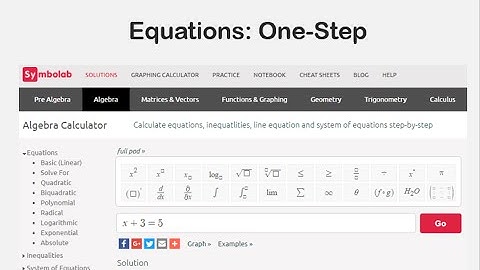 Equations: One Step