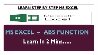 What is ABS Functions In Excel