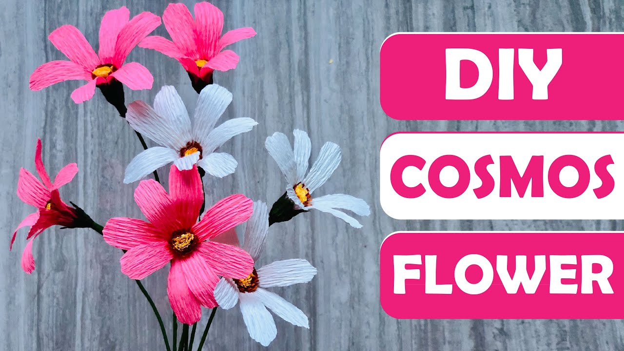 How to make Cosmos Paper Flower / DIY / CAMSY ART YouTube