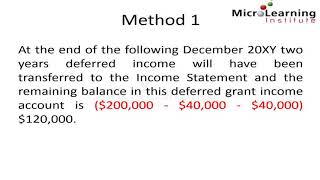 Example   IAS 20 Government Grants for Assets