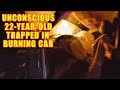 Bodycam Footage - Drunk 22-Year-Old Crashes into Tree and is Trapped in Burning Car