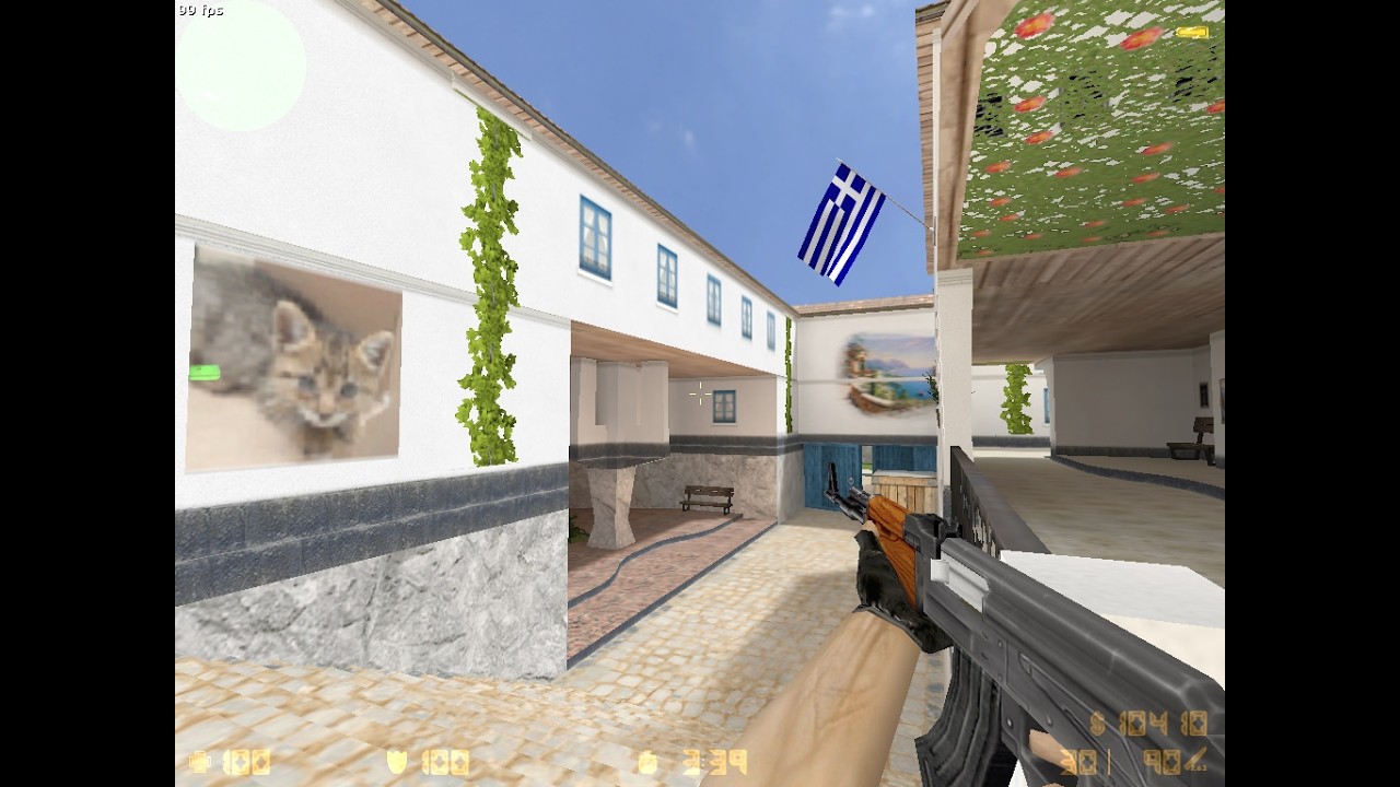 CS Counter-Strike 1.6 de_dust2_thera_b3 gameplay vs expert bots de dust 2