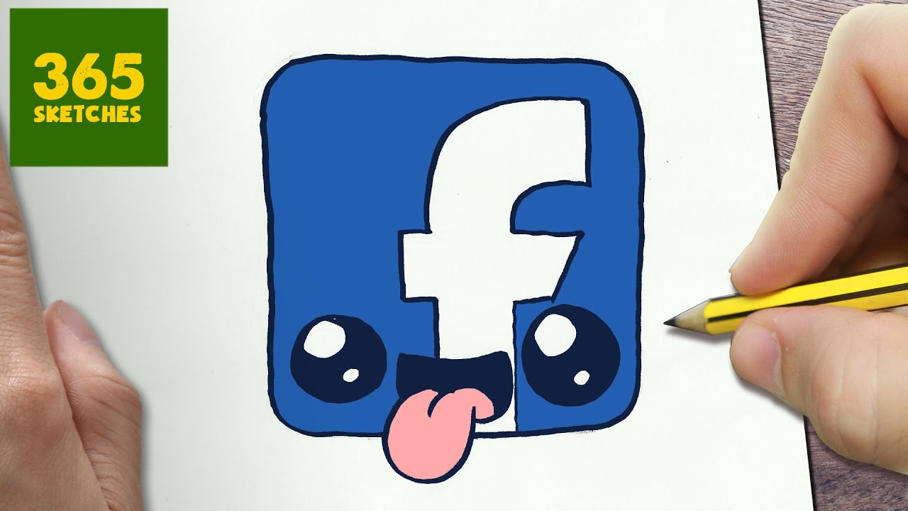 HOW TO DRAW A FACEBOOK LOGO CUTE, Easy step by step ...