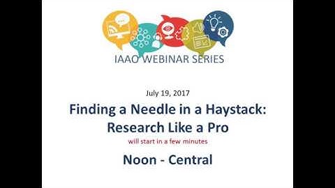 Finding a Needle in a Haystack: Research Like a Pro