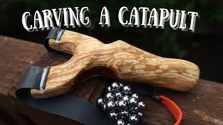 MAKING A CATAPULT - Hand made catapult - making a catapult from wood