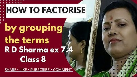 Factorization class 8 R D Sharma exercise 7.4 @ aao hindi sikhen