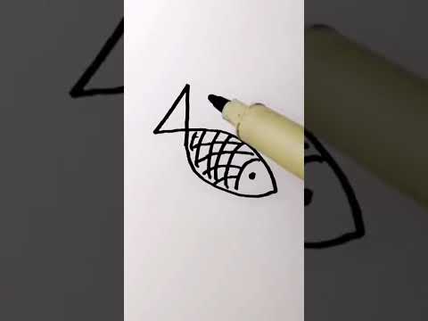 رسم سمك مشوي بطريقة سهلة وبسيطة وجميلة 