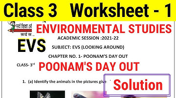 EDMC Worksheet 1 Class 3 EVS class 3rd Environmental Studies with Solution