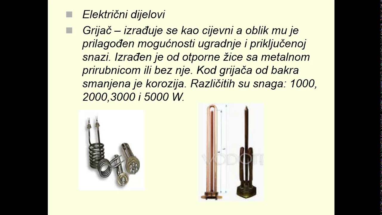 Električni grijač dijelovi