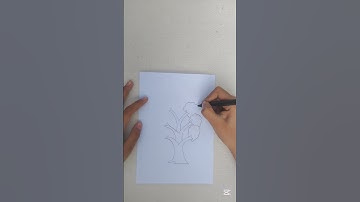 how to draw a tree / easy tree drawing tutorial #art #drawing #tree #shortvideo #short