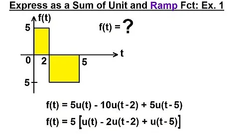 Electrical Engineering: Ch 8: RC & RL Circuits (21 of 43) Express as a Sum or Unit & Ramp Fct: 1