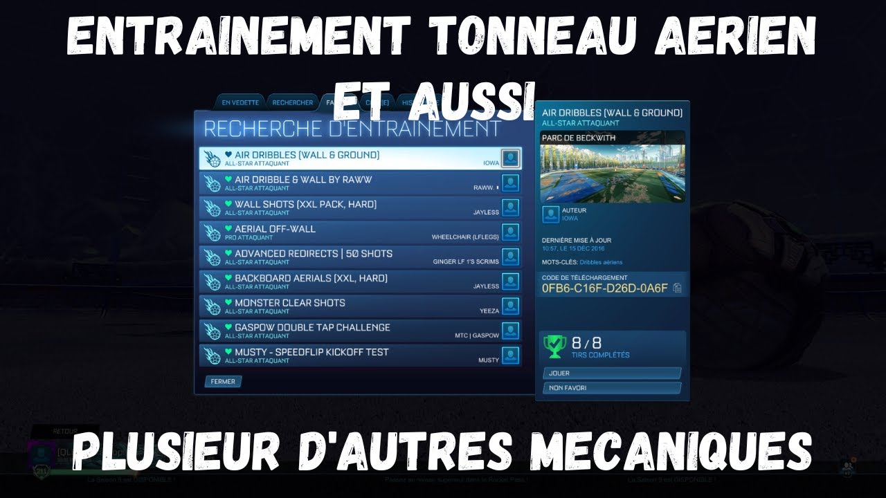 ENTRAINEMENT TONNEAU + PACK / ROCKET LEAGUE - YouTube