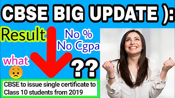 CBSE Big update 2019 | No CGPA, No % in Result | Change in pattern of Result and certificate 10&12