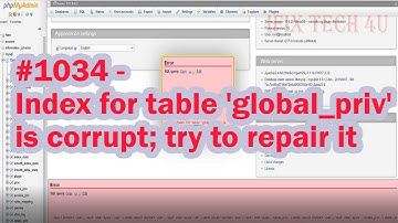 Fix Error: #1034 - Index for table 