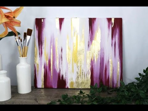 Amazing DIY Pink and Gold Wall Art with Gold Leaf, How to Make Your Own ...