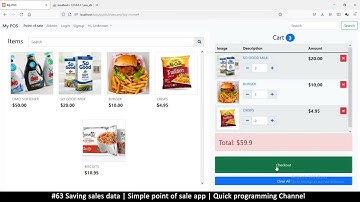 #63 Saving sales data | Simple point of sale app in php & javascript | Quick programming tutorial