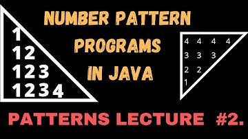 📌NUMBER - PATTERN PROGRAMS IN JAVA || RIGHT ANGLE TRIANGLE 📐, INVERTED RIGHT ANGLE TRIANGLE🖋 #2