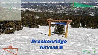 Breckenridge, CO - Nirvana - Intermediate Ski Trail (with slope angle metrics)