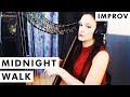 Electric Harp Improv | Midnight Walk | Elvann (ASMR music)