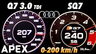 2017 Audi Q7 3.0 TDI vs. Audi SQ7 - Acceleration Sound 0-100, 0-200 km/h | APEX