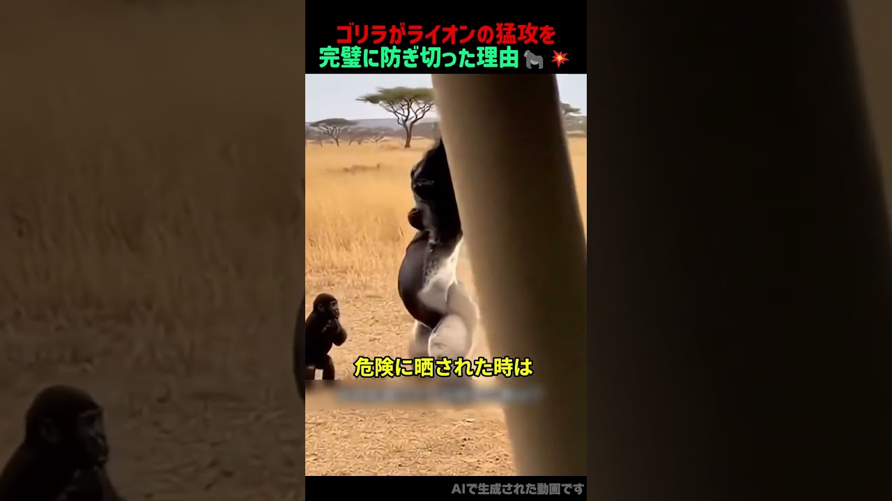 【ゴリラがライオンの猛攻を完璧に防ぎ切った理由】