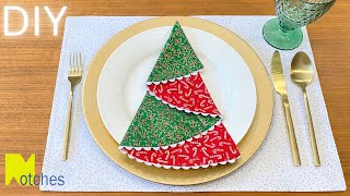 DIY Reversible Christmas Tree Napkins - YouTube