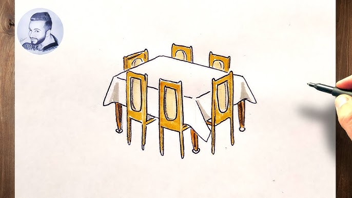 Comment dessiner une table ronde étape par étape 