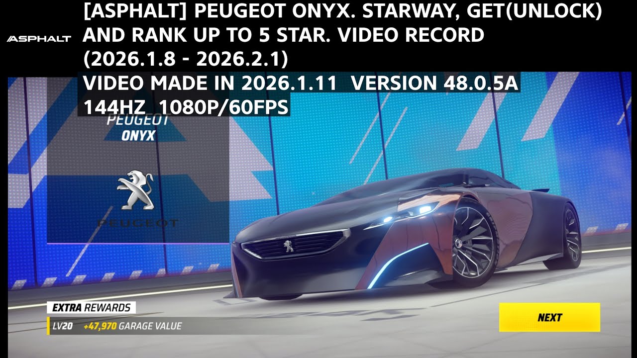 [Asphalt] Peugeot Onyx. Starway, unlock and rank up